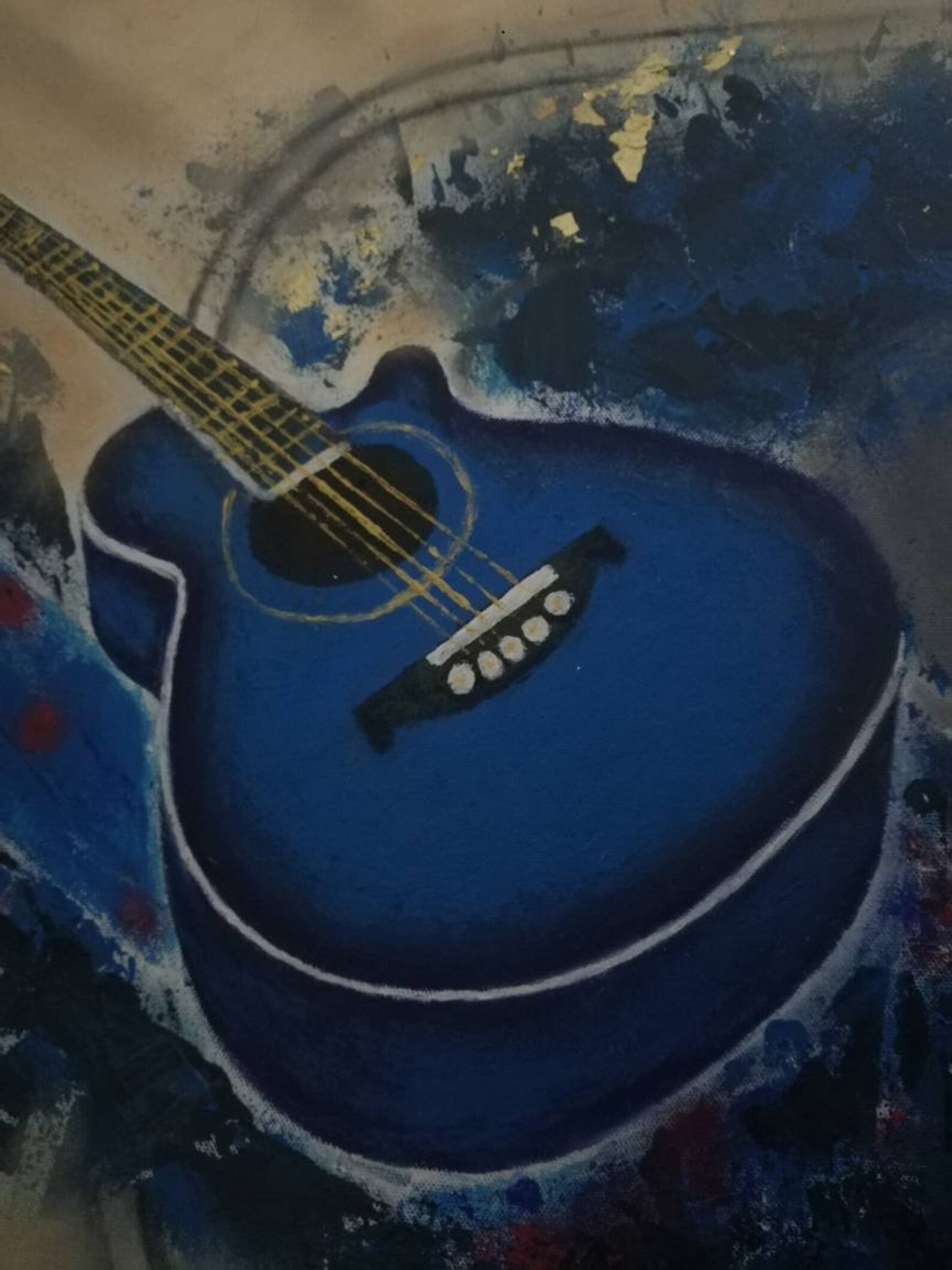 Original Painting on Canvas Made by Acrylic Colors in Retro world