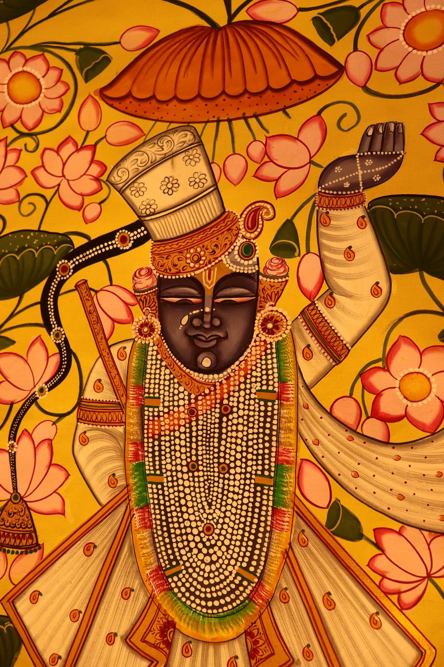 Original Shrinathji Painting for Regal Home Décor Painted by Natural Colors Which shows spirituality around