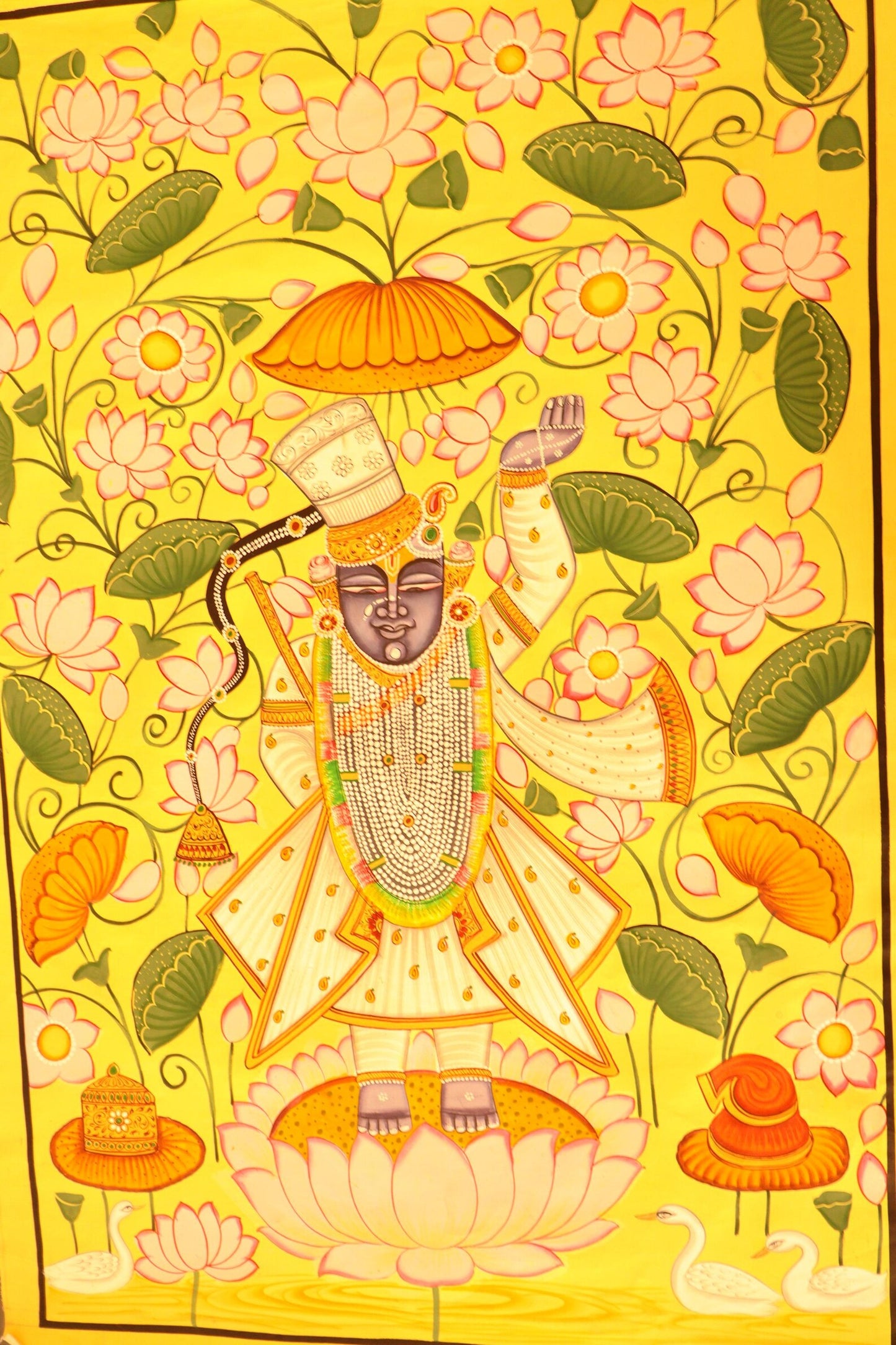 Original Shrinathji Painting for Regal Home Décor Painted by Natural Colors Which shows spirituality around