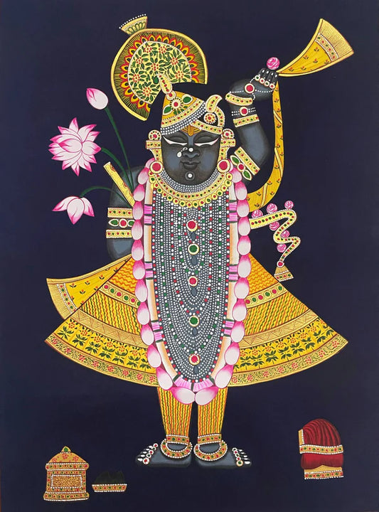 Original Traditional Art of Shrinathji, Handmade Pichwai Painting