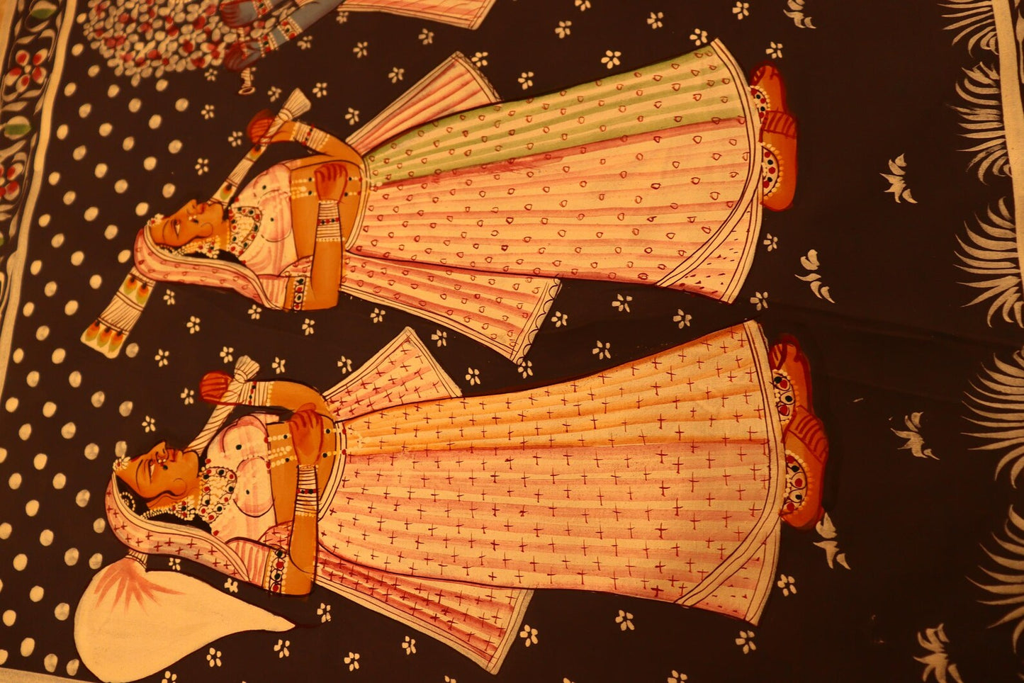 Krishna Original Pichwai Art Form India Made by Ancient Process, Real Colors on Fabric